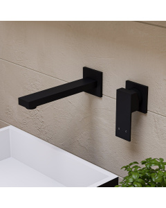 ALFI brand AB1468-BM Black Matte Single Lever Wallmount Bathroom Faucet