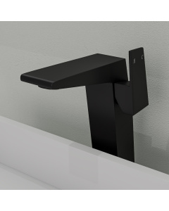 ALFI brand AB1475-BM Black Matte Single Hole Tall Bathroom Faucet