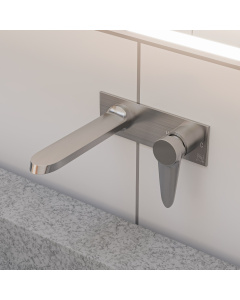 ALFI brand AB1772-BN Brushed Nickel Wall Mounted Modern Bathroom Faucet