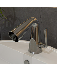 ALFI brand AB1788-PC Polished Chrome Single Hole Cone Waterfall Bathroom Faucet
