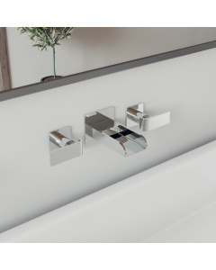 ALFI brand AB1796-PC Polished Chrome Brass Widespread Wallmount Bath Faucet