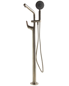 ALFI brand AB2758-BN Floor Mounted Brass Tub Filler + Mixer in Brushed Nickel