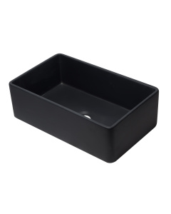 ALFI brand AB3320SB-BM 33 inch Black Reversible Single Fireclay Farmhouse Kitchen Sink