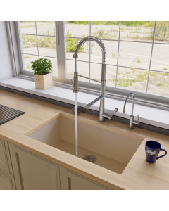 ALFI brand AB3322UM-B Biscuit 33" Single Bowl Undermount Granite Composite Kitchen Sink