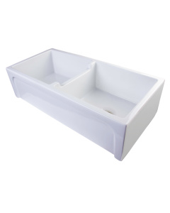 ALFI brand AB3918ARCH-W White Arched Apron Thick Wall Fireclay Farm Sink