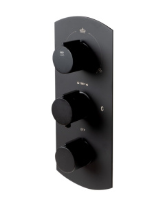 ALFI brand AB4001-BM Black Matte 3-Way Thermostatic Valve Shower Mixer