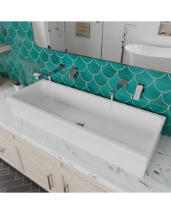 ALFI brand AB48TR 48" White Above Mount Fireclay Bath Trough Sink