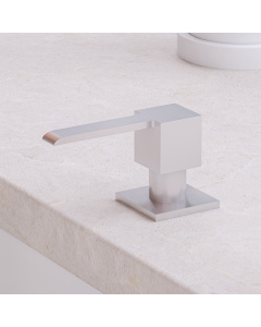 ALFI brand AB5007-BSS Ultra Modern Square Brushed Solid Stainless Steel Soap Dispenser