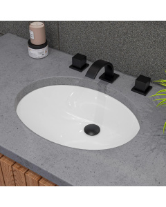 ALFI brand ABC602 White 23" Oval Undermount Ceramic Sink