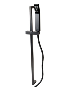 ALFI brand AB7606-BM Black Matte Square Sliding Rail Hand Shower Set