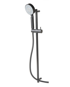 ALFI brand AB7938-BM Black Matte Round Sliding Rail Hand Shower Set