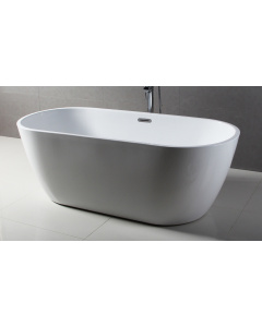 ALFI brand AB8839 67 Inch White Oval Acrylic Free Standing Soaking Bathtub