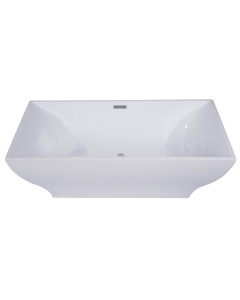 ALFI brand AB8840 67 Inch White Rectangular Acrylic Free Standing Soaking Bathtub
