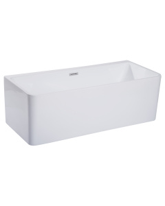ALFI brand AB8859 67 Inch White Rectangular Acrylic Free Standing Soaking Bathtub