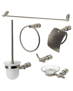 ALFI brand AB9508-BN Brushed Nickel 6 Piece Matching Bathroom Accessory Set