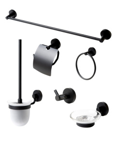 ALFI brand AB9513-BM Black Matte 6 Piece Bath Accessory Set