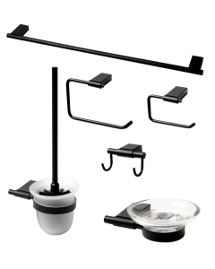 ALFI brand AB9515-BM Black Matte 6 Piece Bath Accessory Set