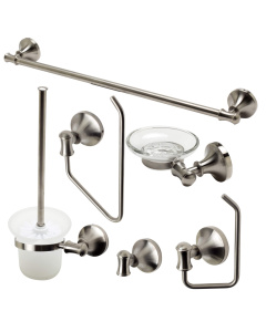 ALFI brand AB9521-BN Brushed Nickel 6 Piece Matching Bathroom Accessory Set