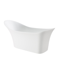 ALFI brand AB9915 74" White Solid Surface Smooth Resin Soaking Slipper Bathtub 