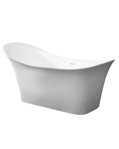 ALFI brand AB9915 74" White Solid Surface Smooth Resin Slipper Bathtub