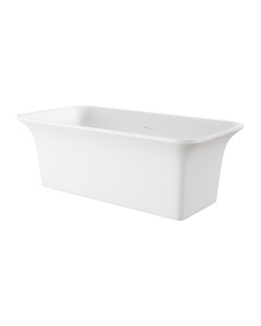 ALFI brand AB9942 67" White Rectangular Solid Surface Smooth Resin Soaking Bathtub