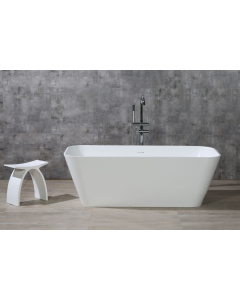 ALFI brand AB9952 67" White Rectangular Solid Surface Smooth Resin Bathtub