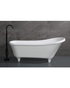 ALFI brand AB9960 67" White Matte Clawfoot Solid Surface Resin Bathtub