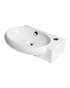 ALFI brand ABC117 White 17" Small Wall Mounted Ceramic Sink with Faucet Hole