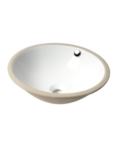 ALFI brand ABC601 White 17" Round Undermount Ceramic Sink