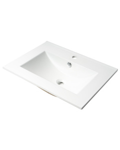 ALFI brand ABC803 White 25" Rectangular Drop In Ceramic Sink with Faucet Hole