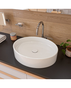 ALFI brand ABC911 White 22" Oval Above Mount Ceramic Sink