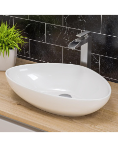 ALFI brand ABC914 White 23" Fancy Above Mount Ceramic Sink