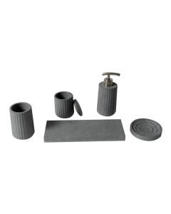 ALFI brand ABCO1001 5 Piece Solid Concrete Gray Matte Bathroom Accessory Set