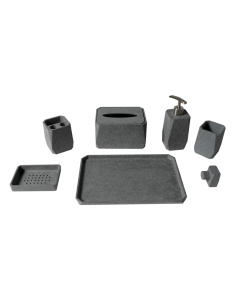 ALFI brand ABCO1023 7 Piece Solid Concrete Gray Matte Bathroom Accessory Set
