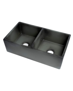 ALFI brand ABCO3318DB 33" Fireclay Double Farm Kitchen Sink Concrete Color