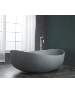 ALFI brand ABCO63TUB 63" Solid Concrete Gray Matte Oval Bathtub