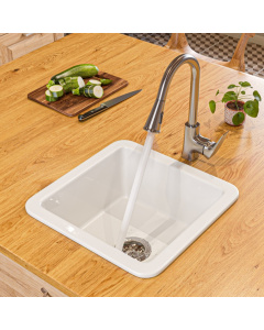 ALFI brand ABKF3889-BN Brushed Nickel Square Gooseneck Pull Down Kitchen Faucet