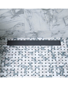 ALFI brand ABLD24B-BM 24" Black Matte Stainless Steel Linear Shower Drain with Solid Cover