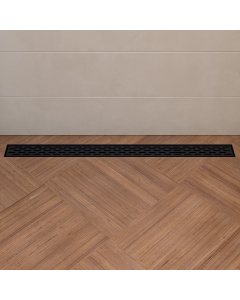 ALFI brand ABLD36C-BM 36" Black Matte Stainless Steel Linear Shower Drain with Groove Holes