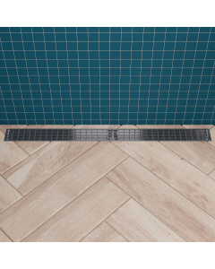 ALFI brand ABLD36D 36" Modern Stainless Steel Linear Shower Drain with Groove Lines