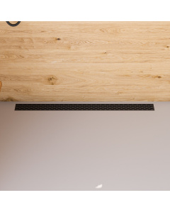 ALFI brand ABLD47C-BM 47" Black Matte Stainless Steel Linear Shower Drain with Groove Holes