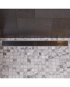 ALFI brand ABLD47D 47" Stainless Steel Linear Shower Drain with Groove Lines