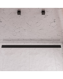 ALFI brand ABLD59C-BM 59" Stainless Black Matte Shower Drain with Groove Holes