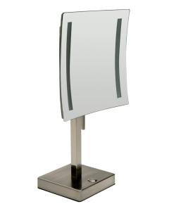 ALFI brand ABM8FLED-BN Brushed Nickel Tabletop Square 8" Mirror with Light