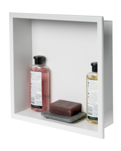 Alfi Brand ABNC1616-W 16" x 16" White S. Steel Square Bath Shower Niche