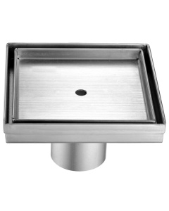 ALFI brand ABSD55A 5" x 5" Modern Square Stainless Steel Shower Drain w/o Cover