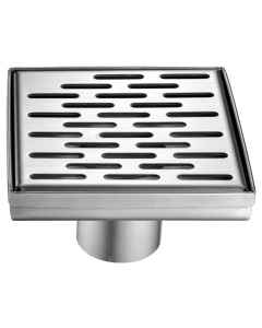 ALFI brand ABSD55C-BSS 5" x 5" Square Stainless Shower Drain w/ Groove Holes