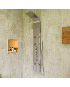 ALFI brand ABSP40 Stainless Steel Shower Panel with 6 Body Sprays