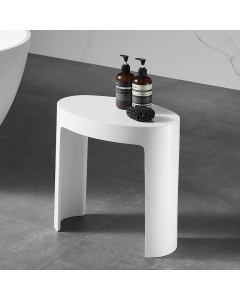 ALFI brand ABST66 White Matte Solid Surface Resin Bathroom / Shower Stool