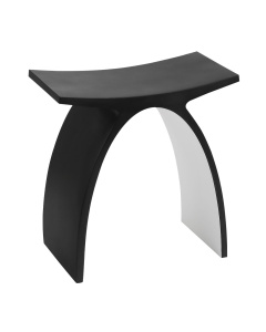 ALFI brand ABST77BM Black Matte Arched Solid Surface Resin Bathroom Shower Stool